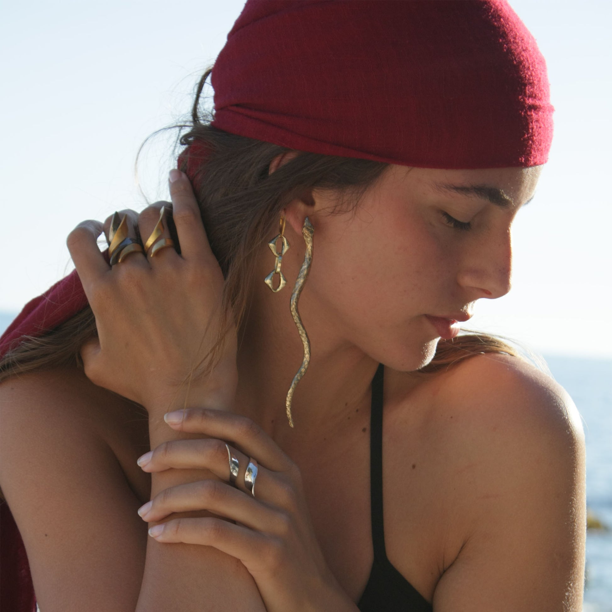 chain hoops earrings 602Lab