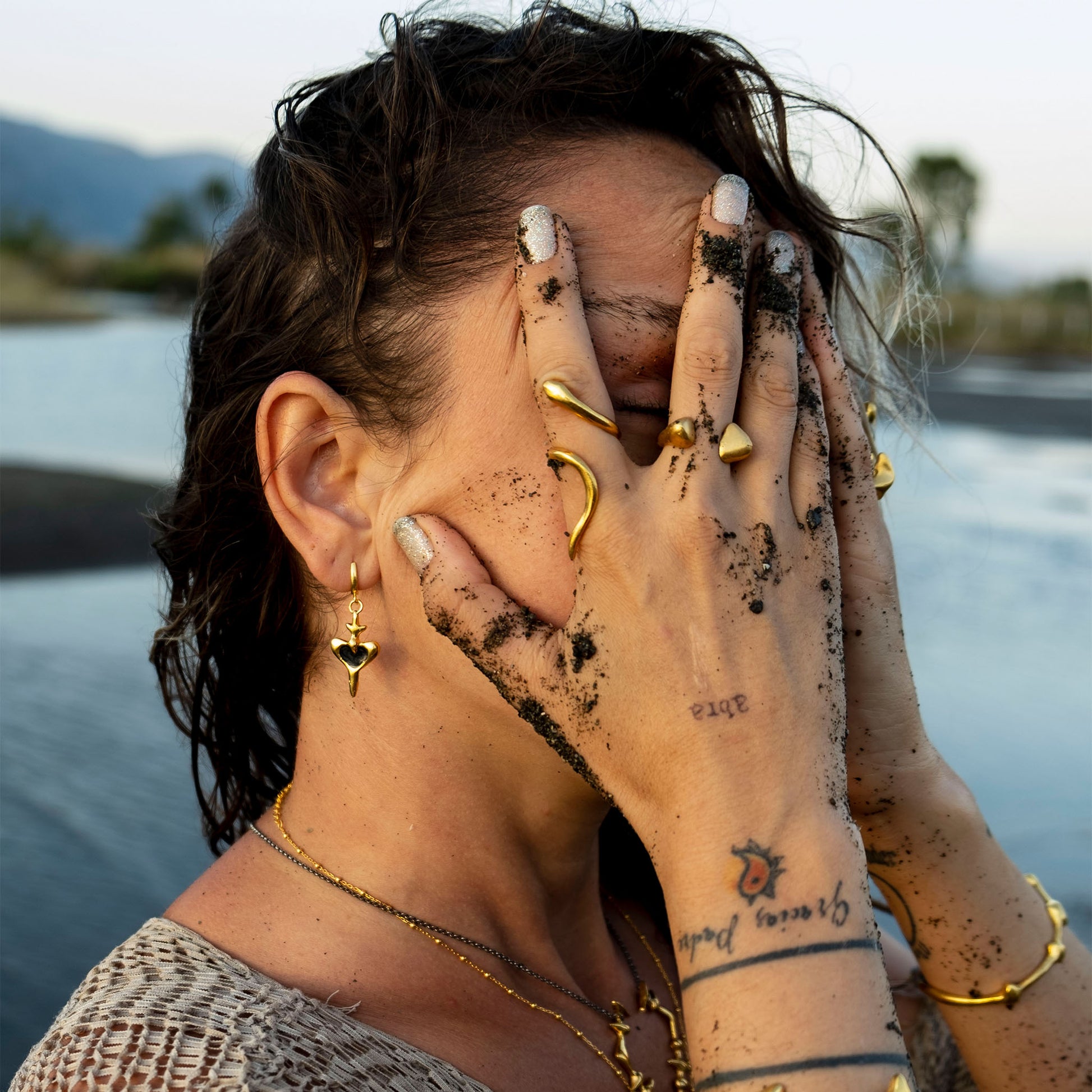 heart dagger earrings 602Lab