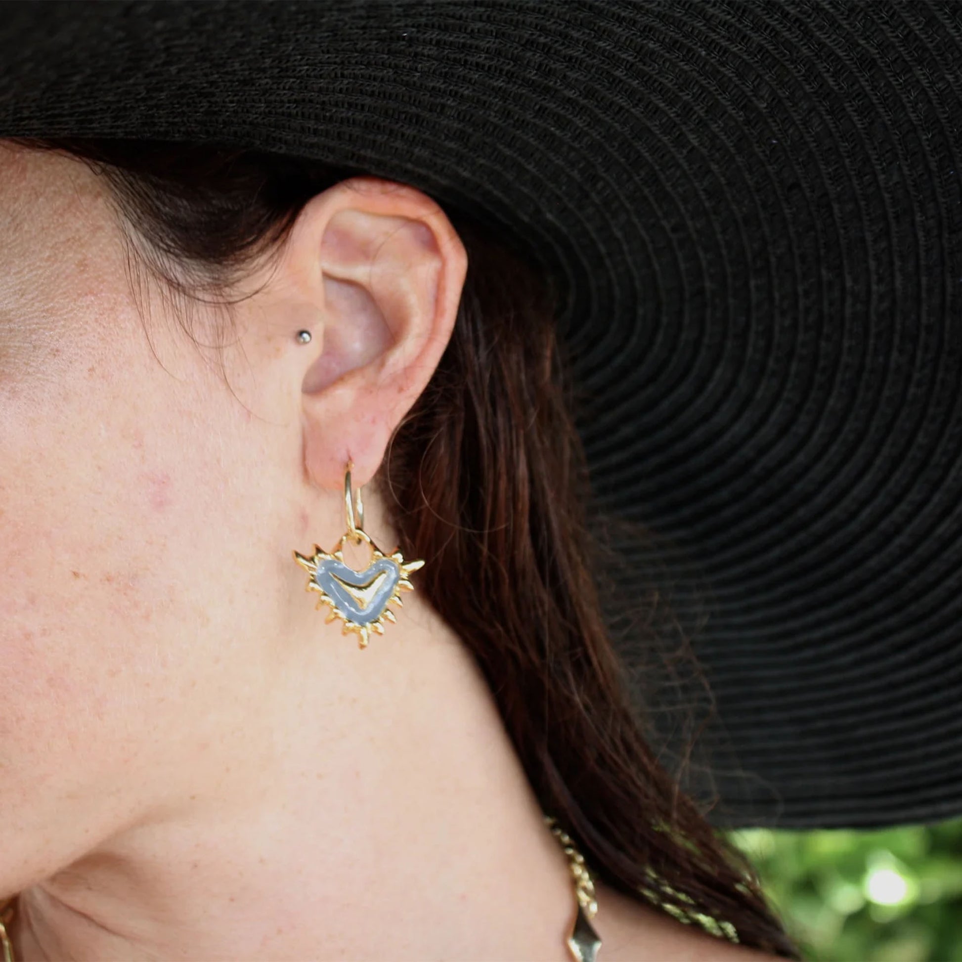 heart hoop earrings 602Lab