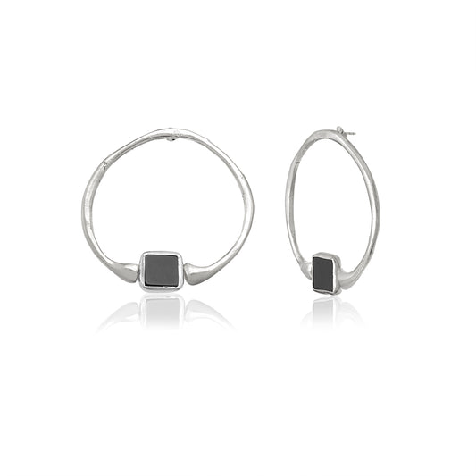 circle onyx earring 602Lab
