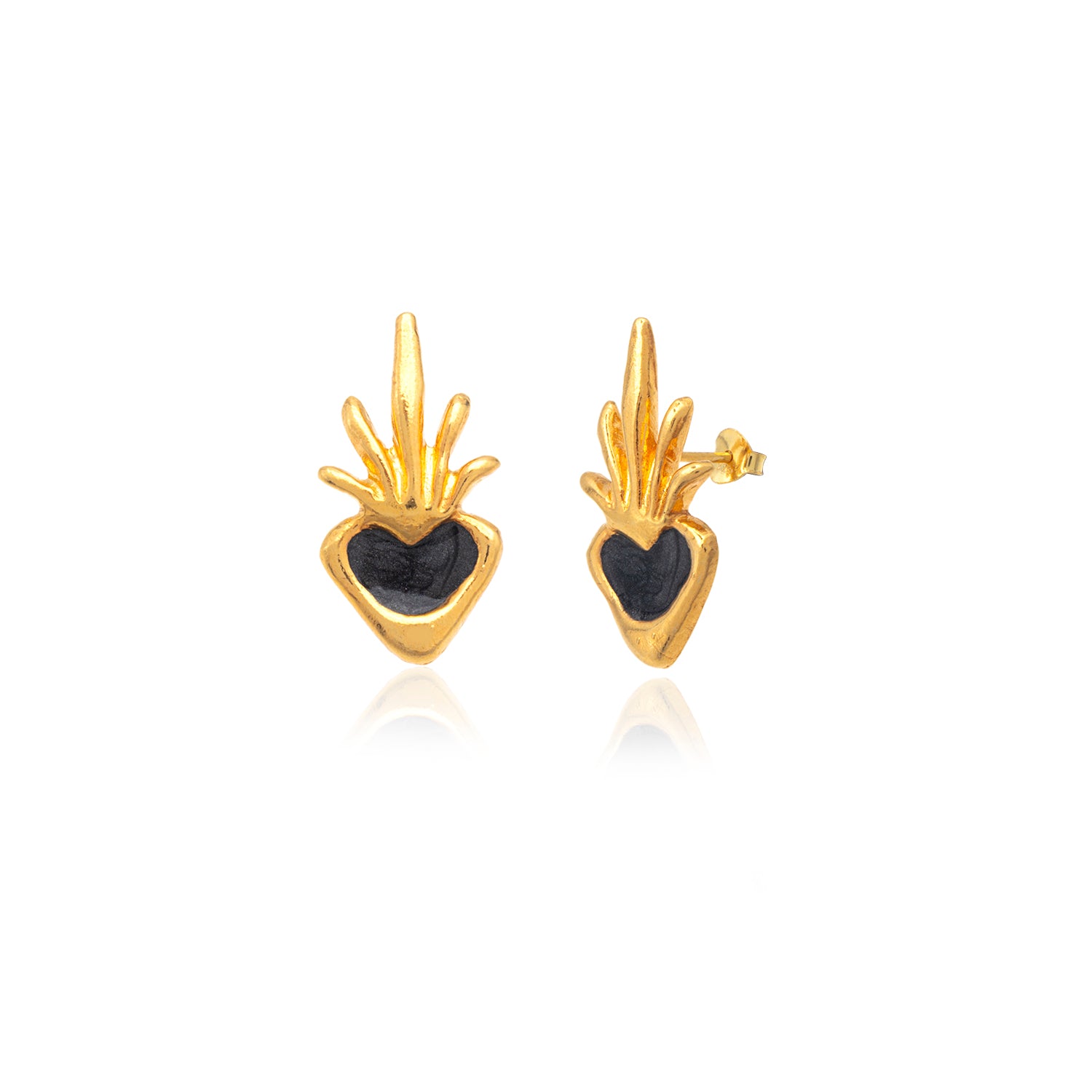 heart flame earring 602Lab