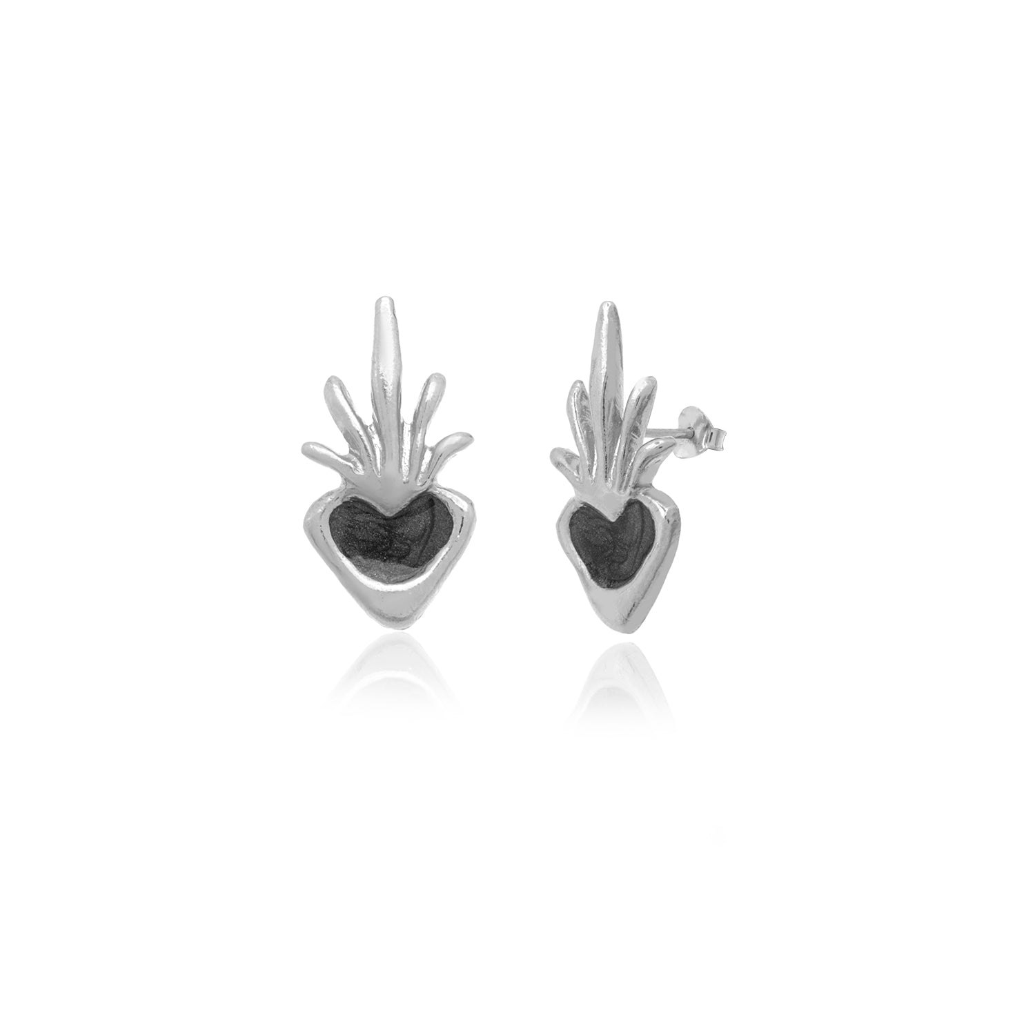 heart flame earring 602Lab