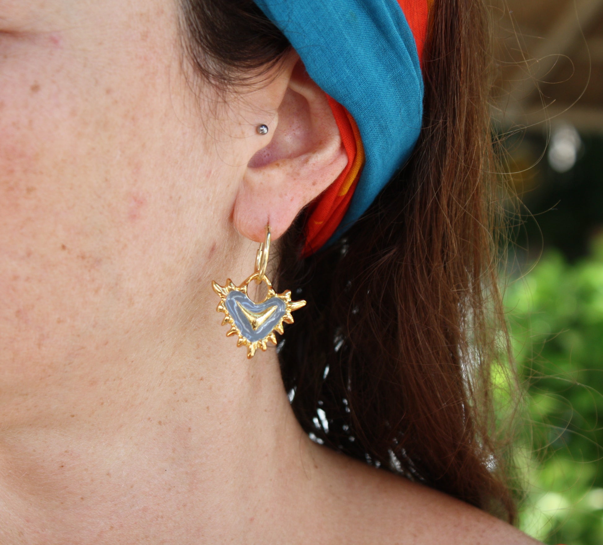 heart hoop earring 602Lab