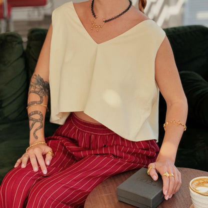 striped linen pants 602Lab