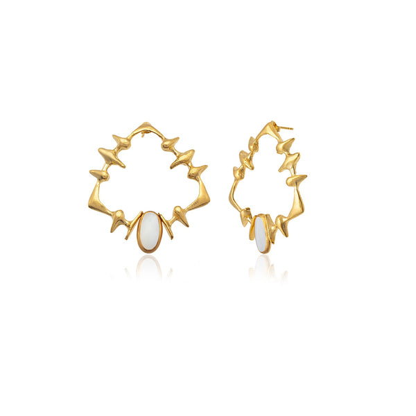 betty pearl earring + nasal pearl necklace gold 602Lab