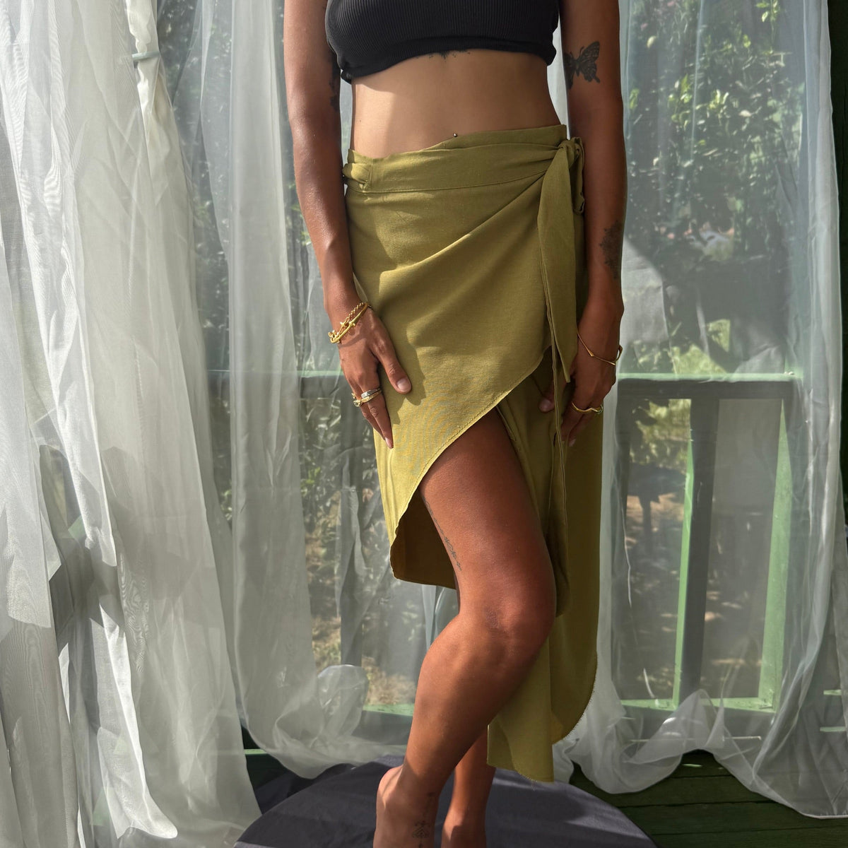 wrap skirt long 602Lab