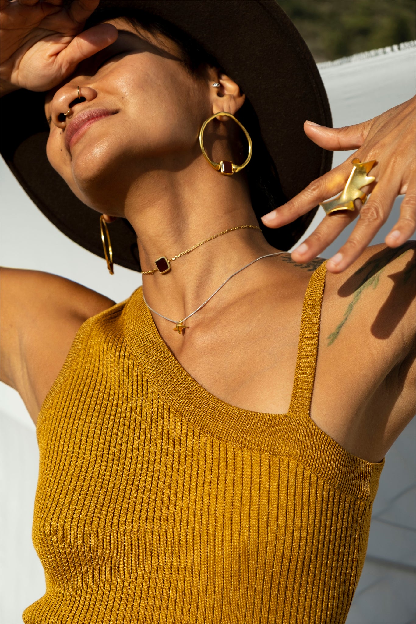 circle agate hoops +  opinal necklace +  pelvis ring +  square cut agate necklace 602Lab