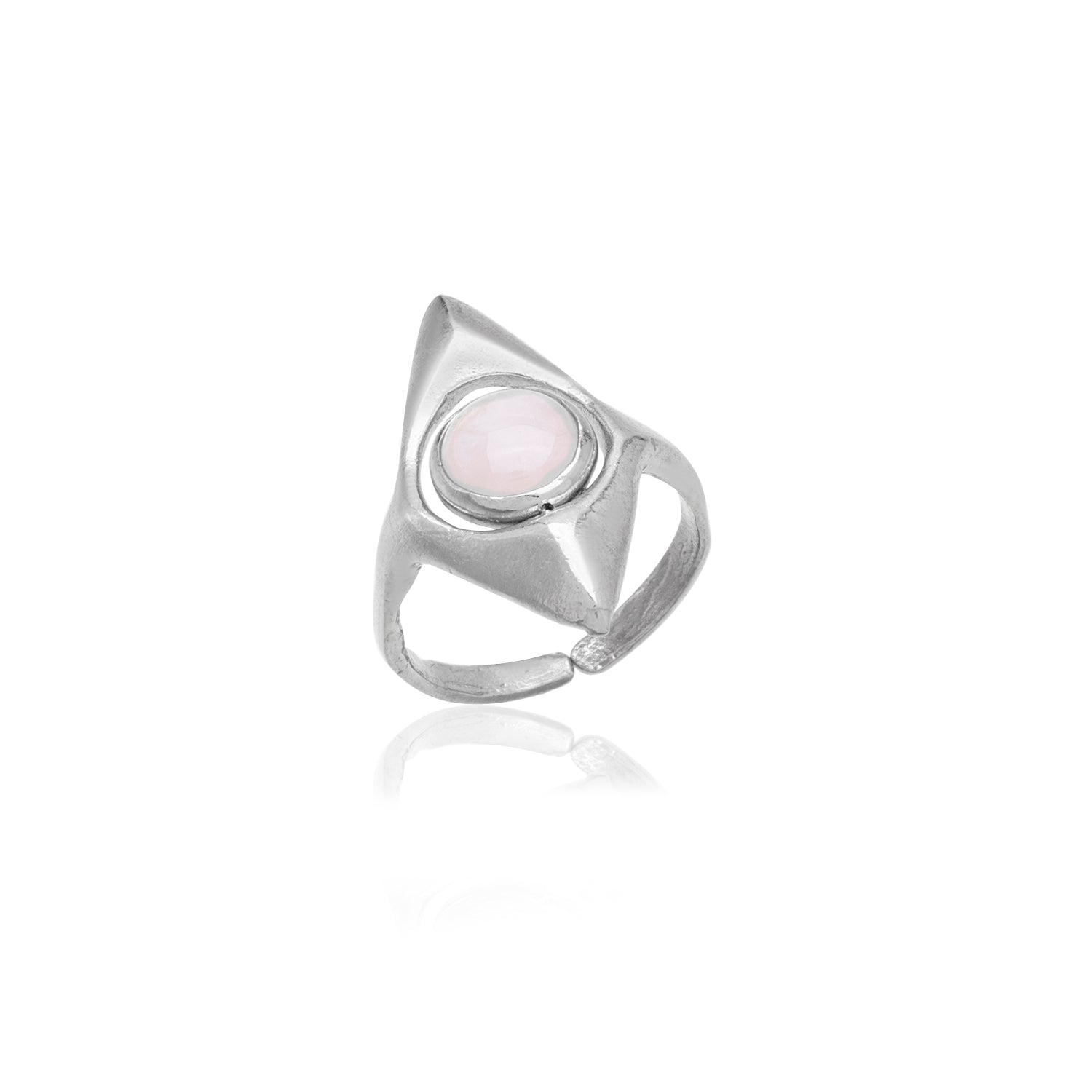 rombus rose quartz ring 602Lab