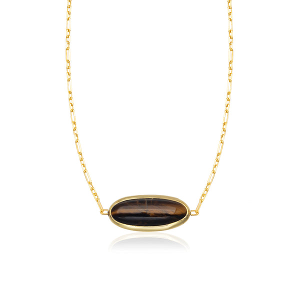 tiger eye oval necklace 602Lab