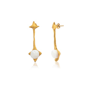thymus rose quartz earring 602Lab