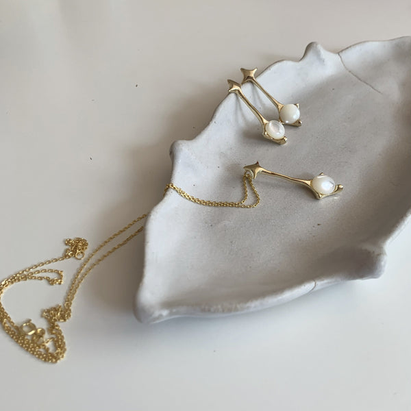 thymus rose quartz earring 602Lab